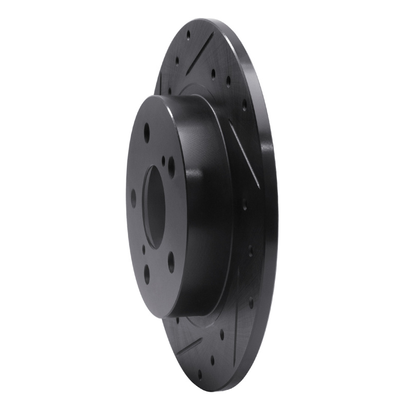 Scion TC Brake Rotor (1) - Rear Left - R1 Concepts - Drilled & Slotted - Black - `11-`16